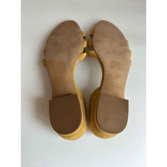 Madewell the Leia Sandal Mustard Yellow Suede Slip On Size 8 - Picture 5 of 5